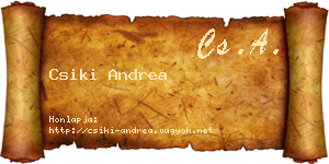 Csiki Andrea névjegykártya